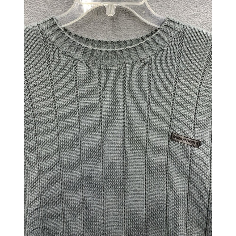 Southpole Pullover Rib Knit Sweaters Mens Crewneck Size Large Gray 100% Acrylic - Picture 10 of 13
